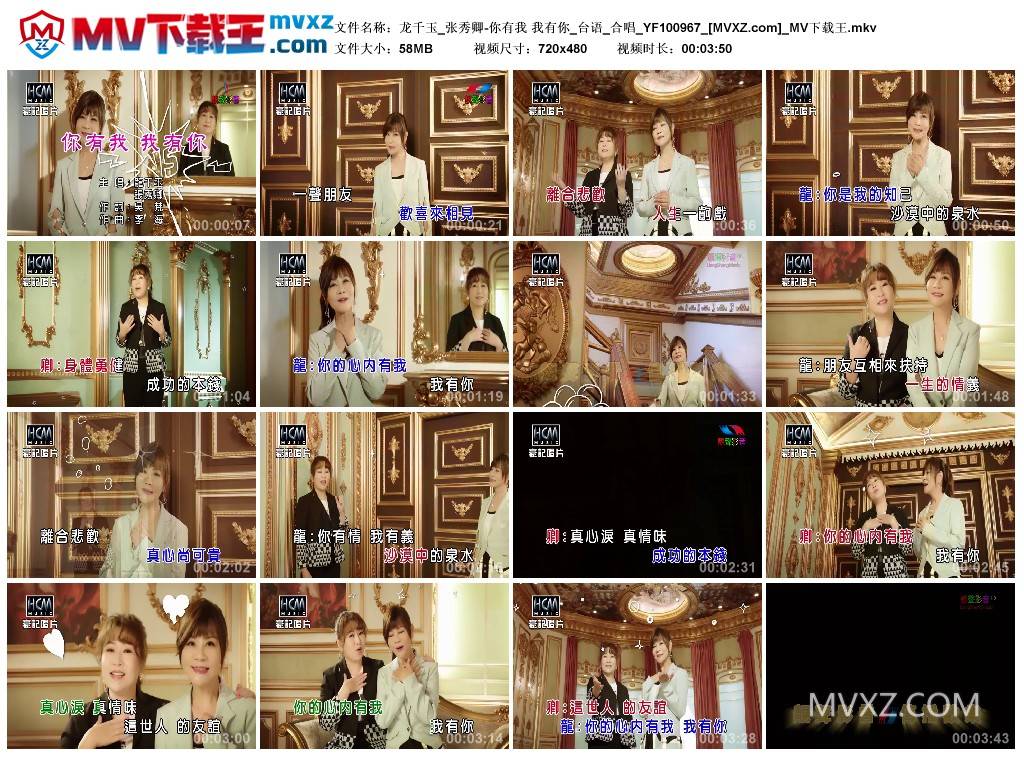 龙千玉_张秀卿-你有我 我有你_台语_合唱_YF100967